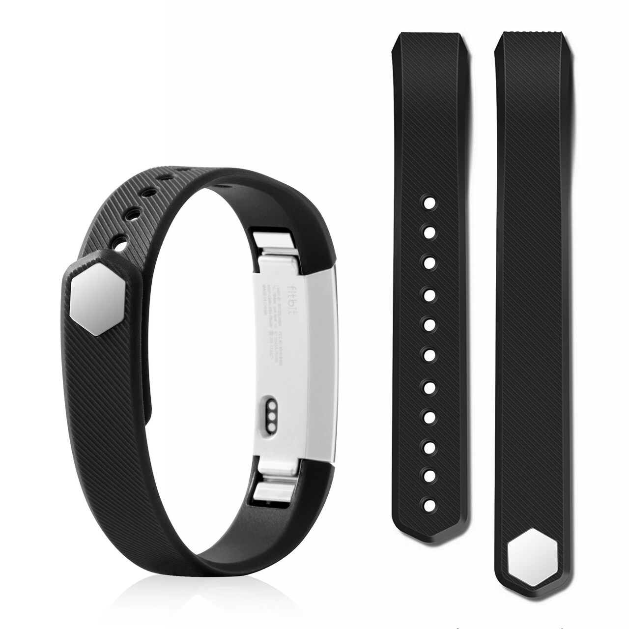Zodaca TPU Watch Band Compatible with Fitbit Alta and Alta HR, Fitness Tracker Replacement Band for Men and Women, Black